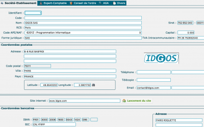 Paramétrer votre société dans IDGOS